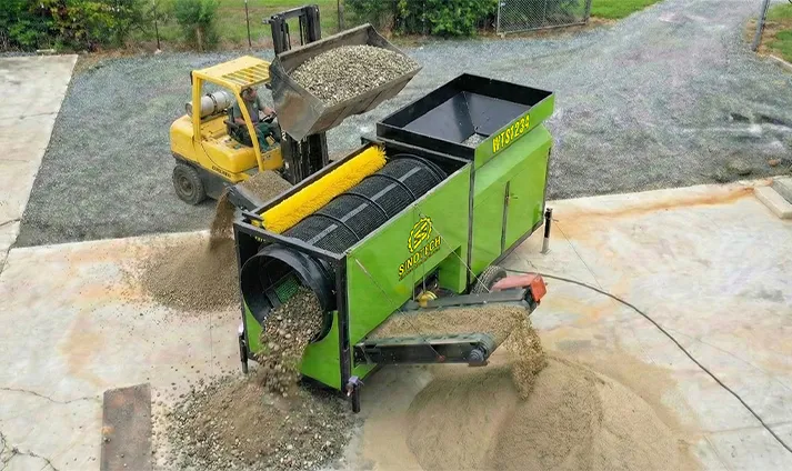 Sitio de trabajo de la criba trommel para compost WTS1234 en Estados Unidos