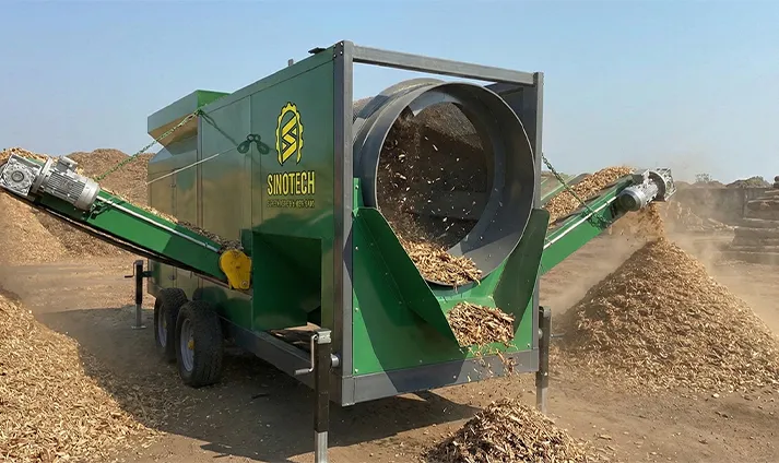Sitio de trabajo de la criba trommel para compost WTS1234 en Estados Unidos