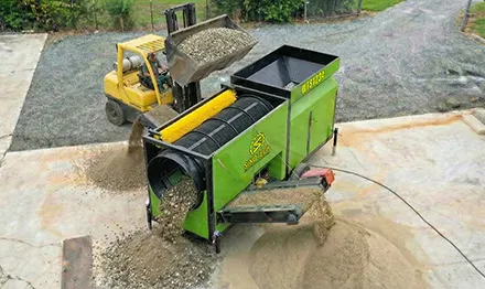 Sitio de trabajo de la criba trommel para compost WTS1234 en Estados Unidos