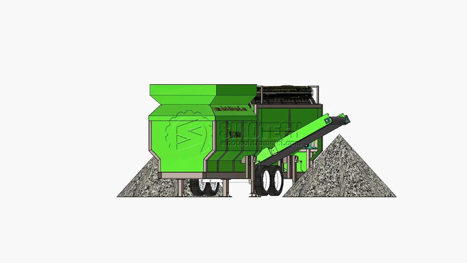 Criba Trommel para Roca de Servicio Pesado Cribadora Industrial