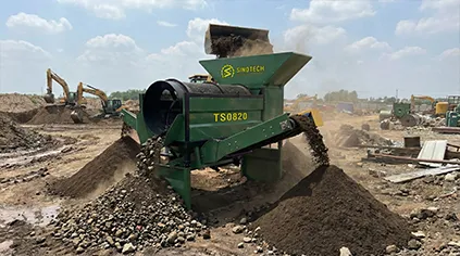 Criba trommel estacionaria TS0820 para tierra vegetal